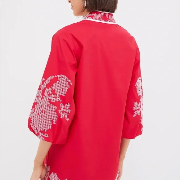 Tuckernuck Red and White Dress Caftan NWT Size S - Picture 5 of 8